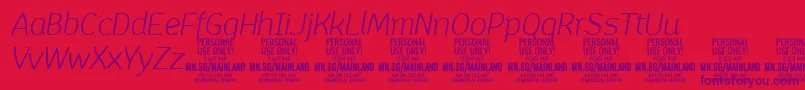 MainlandLightItalic PERSONAL Font – Purple Fonts on Red Background