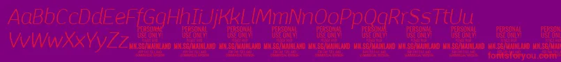 MainlandLightItalic PERSONAL-Schriftart – Rote Schriften auf violettem Hintergrund