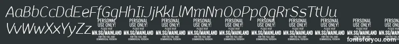 フォントMainlandLightItalic PERSONAL – 黒い背景に白い文字