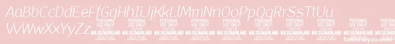 Шрифт MainlandLightItalic PERSONAL – белые шрифты на розовом фоне