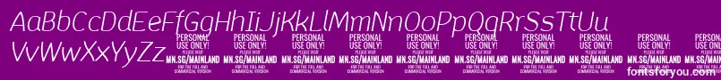 Шрифт MainlandLightItalic PERSONAL – белые шрифты на фиолетовом фоне