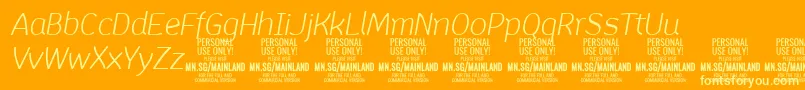 Шрифт MainlandLightItalic PERSONAL – жёлтые шрифты на оранжевом фоне