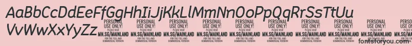 Шрифт MainlandMediumItalic PERSONAL – чёрные шрифты на розовом фоне