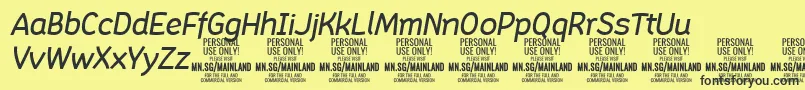 Fonte MainlandMediumItalic PERSONAL – fontes pretas em um fundo amarelo