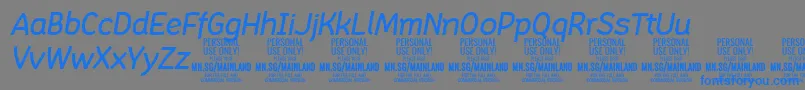 MainlandMediumItalic PERSONAL Font – Blue Fonts on Gray Background