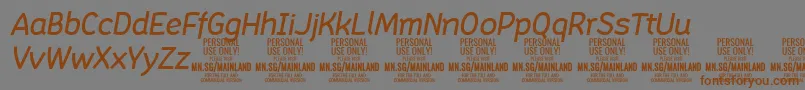 Шрифт MainlandMediumItalic PERSONAL – коричневые шрифты на сером фоне