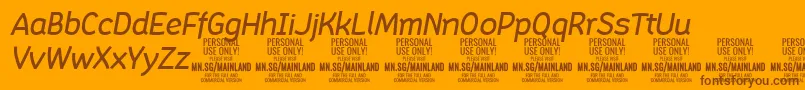 Czcionka MainlandMediumItalic PERSONAL – brązowe czcionki na pomarańczowym tle