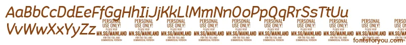 MainlandMediumItalic PERSONAL-fontti – ruskeat fontit valkoisella taustalla