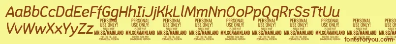 Шрифт MainlandMediumItalic PERSONAL – коричневые шрифты на жёлтом фоне