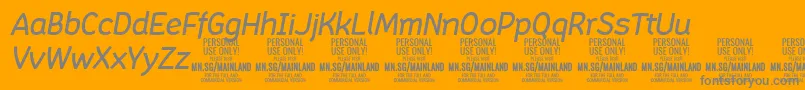 MainlandMediumItalic PERSONAL-Schriftart – Graue Schriften auf orangefarbenem Hintergrund