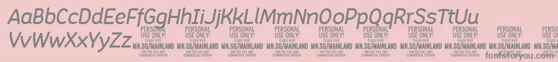 Fonte MainlandMediumItalic PERSONAL – fontes cinzas em um fundo rosa