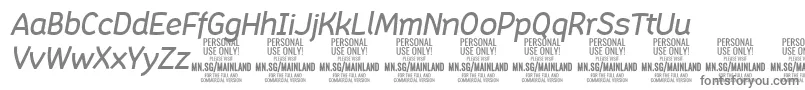 Czcionka MainlandMediumItalic PERSONAL – szare czcionki na białym tle