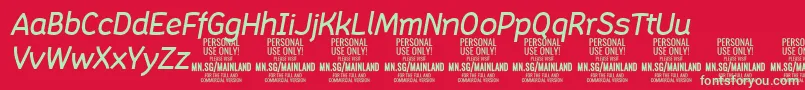 fuente MainlandMediumItalic PERSONAL – Fuentes Verdes Sobre Fondo Rojo