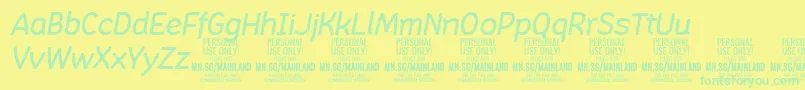 fuente MainlandMediumItalic PERSONAL – Fuentes Verdes Sobre Fondo Amarillo