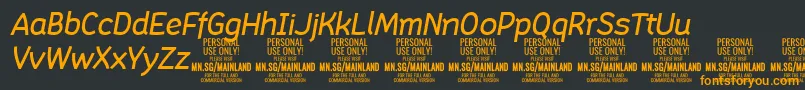 Шрифт MainlandMediumItalic PERSONAL – оранжевые шрифты на чёрном фоне