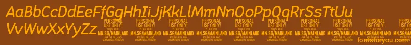 Шрифт MainlandMediumItalic PERSONAL – оранжевые шрифты на коричневом фоне