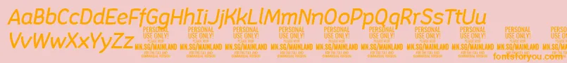 fuente MainlandMediumItalic PERSONAL – Fuentes Naranjas Sobre Fondo Rosa