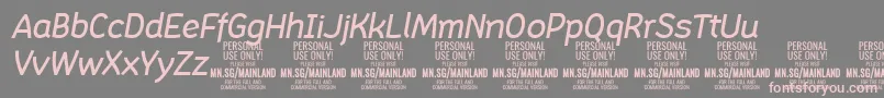 fuente MainlandMediumItalic PERSONAL – Fuentes Rosadas Sobre Fondo Gris