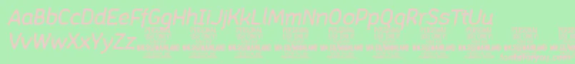Шрифт MainlandMediumItalic PERSONAL – розовые шрифты на зелёном фоне