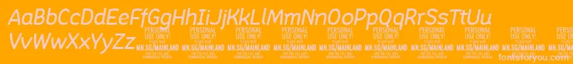 MainlandMediumItalic PERSONAL Font – Pink Fonts on Orange Background