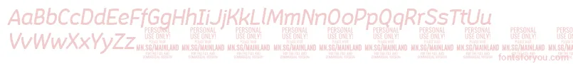 Police MainlandMediumItalic PERSONAL – polices roses sur fond blanc