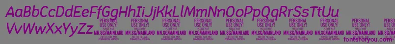 MainlandMediumItalic PERSONAL-Schriftart – Violette Schriften auf grauem Hintergrund