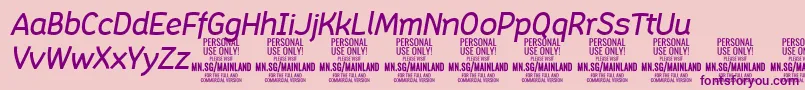 Police MainlandMediumItalic PERSONAL – polices violettes sur fond rose