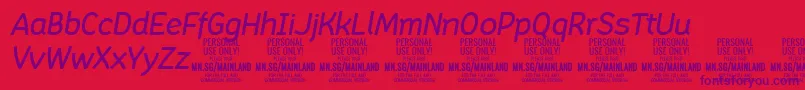 MainlandMediumItalic PERSONAL Font – Purple Fonts on Red Background