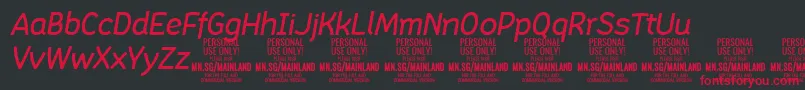 Police MainlandMediumItalic PERSONAL – polices rouges sur fond noir