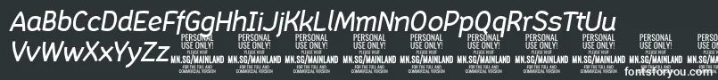 MainlandMediumItalic PERSONAL-fontti – valkoiset fontit
