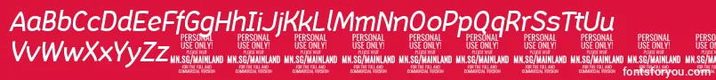 Czcionka MainlandMediumItalic PERSONAL – białe czcionki na czerwonym tle