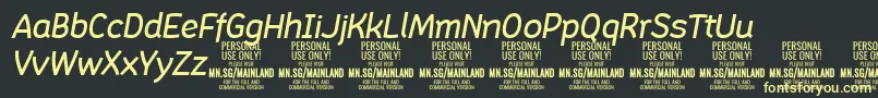Fonte MainlandMediumItalic PERSONAL – fontes amarelas em um fundo preto