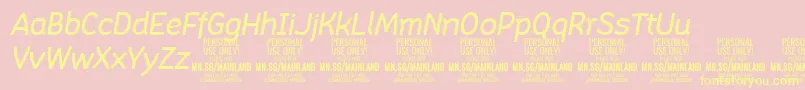 MainlandMediumItalic PERSONAL Font – Yellow Fonts on Pink Background