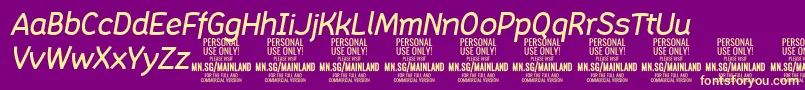 MainlandMediumItalic PERSONAL Font – Yellow Fonts on Purple Background