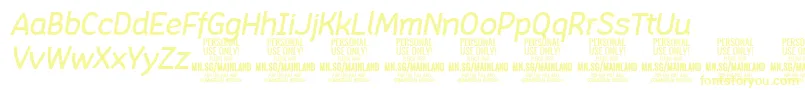 MainlandMediumItalic PERSONAL-fontti – keltaiset fontit