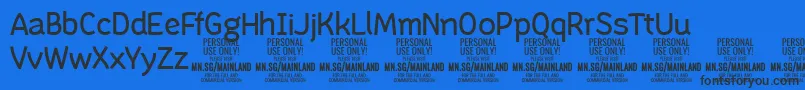 Шрифт MainlandRegular PERSONAL – чёрные шрифты на синем фоне