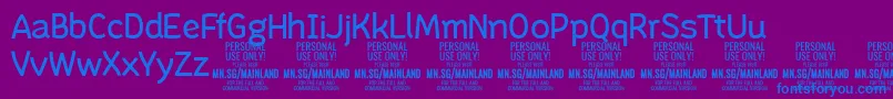 Шрифт MainlandRegular PERSONAL – синие шрифты на фиолетовом фоне