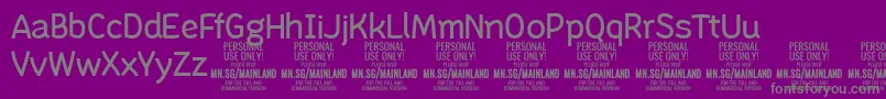 MainlandRegular PERSONAL Font – Gray Fonts on Purple Background