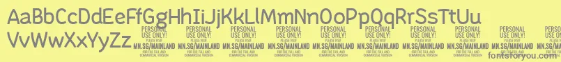 MainlandRegular PERSONAL Font – Gray Fonts on Yellow Background