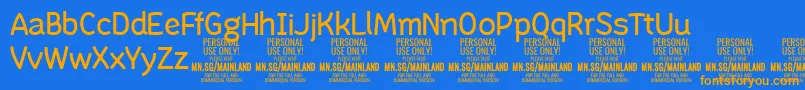 Шрифт MainlandRegular PERSONAL – оранжевые шрифты на синем фоне