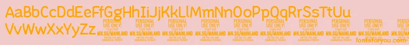 Шрифт MainlandRegular PERSONAL – оранжевые шрифты на розовом фоне