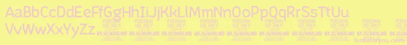 MainlandRegular PERSONAL Font – Pink Fonts on Yellow Background