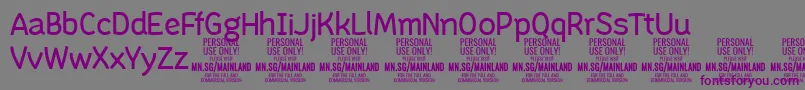 Шрифт MainlandRegular PERSONAL – фиолетовые шрифты на сером фоне