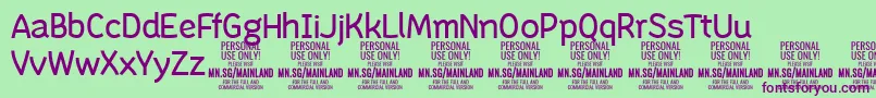 MainlandRegular PERSONAL Font – Purple Fonts on Green Background