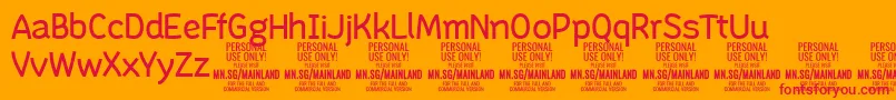 MainlandRegular PERSONAL Font – Red Fonts on Orange Background