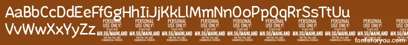 フォントMainlandRegular PERSONAL – 茶色の背景に白い文字