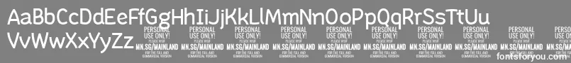 Czcionka MainlandRegular PERSONAL – białe czcionki na szarym tle