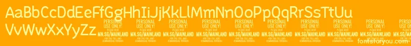 MainlandRegular PERSONAL-Schriftart – Gelbe Schriften auf orangefarbenem Hintergrund