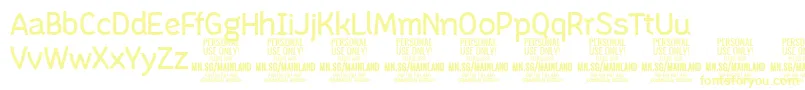 MainlandRegular PERSONAL Font – Yellow Fonts on White Background