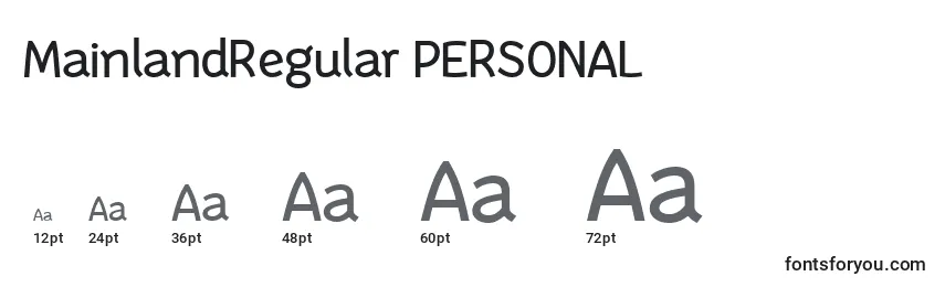 MainlandRegular PERSONAL Font Sizes